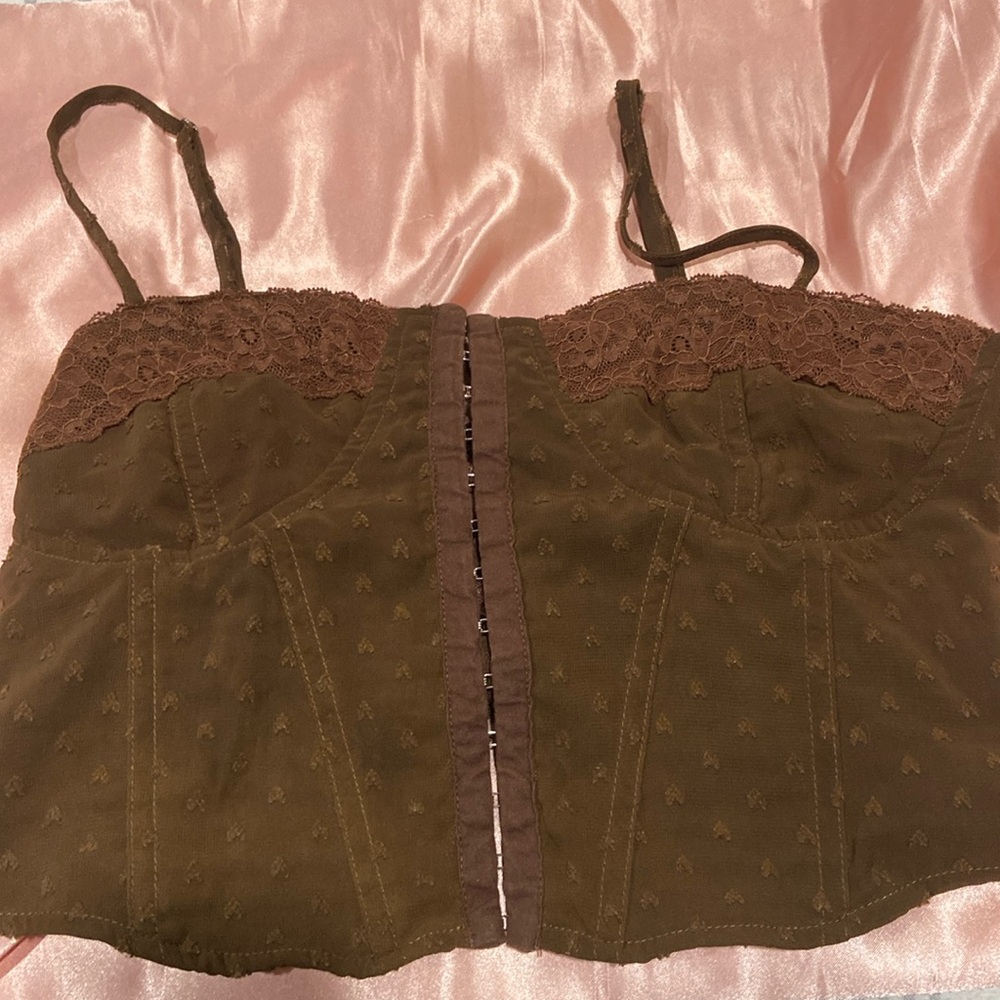 LA Hearts brown corset top!!